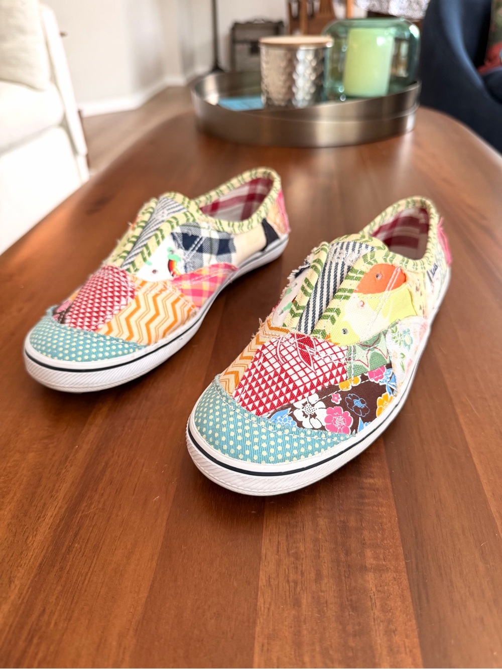 Keds 6.5 Patchwork Slip On Sneakers Boho Cottagecore Colorful